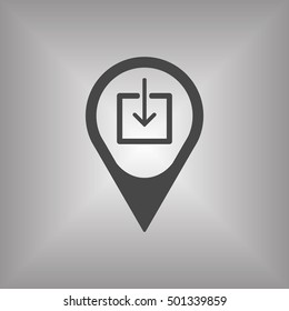 Download   icon,vector. Flat design.