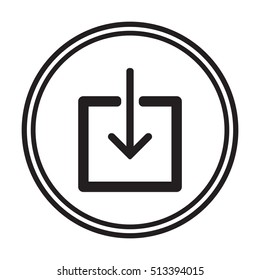 Download   icon,vector. Flat design.