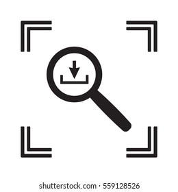 Download   icon,vector. Flat design.