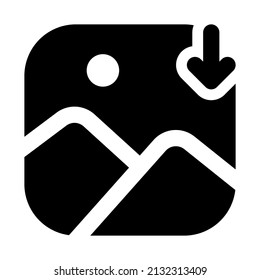 download image icon with black color