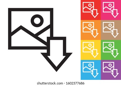 Download Image. Line Icon With Different Color Background.