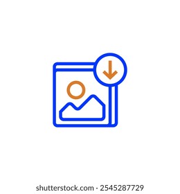 Download image line icon. linear style sign for mobile concept and web design. Outline vector icon.