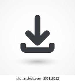 Download to inbox icon. Download icon. Upload button. Load symbol
