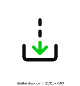 Download, information backup. Pixel perfect, editable stroke icon