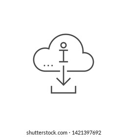 Download Information Related Vector Thin Line Icon. Isolated on White Background. Editable Stroke. Vector Illustration.