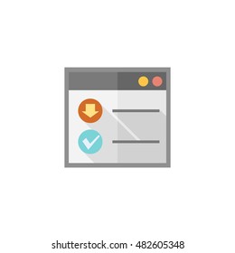 Download interface icon in flat color style.