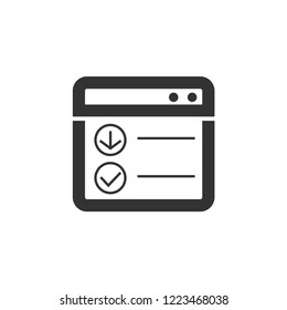 Download interface icon in thick outline style. Black and white monochrome vector illustration.