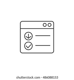 Download interface icon in thin outline style.