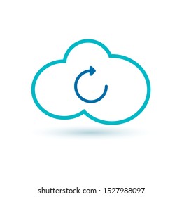 Download from the internet cloud flat line icon infographic illustration template for web, app or brochure. Vector illustration.