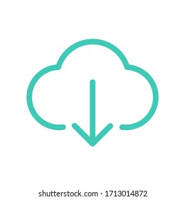 Descargue desde la plantilla de ilustración infográfica de icono de línea plana en Internet cloud para web, aplicación o folleto. Ilustración vectorial.