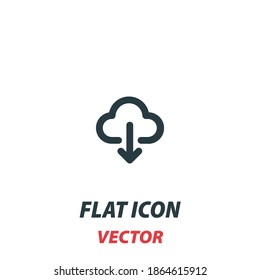 Laden Sie das Internet-Cloud-Symbol im flachen Stil herunter. Piktogramm zur Vektorgrafik auf weißem Hintergrund. Einziges Symbol für mobiles Konzept, Web-Apps, Infografiken, Interface und Apps Design.