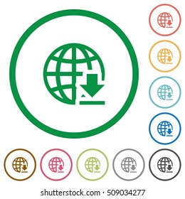 Download from internet flat color icons in round outlines