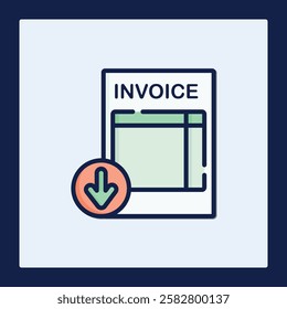 Download Invoice Icon: Modern Financial Document Graphic