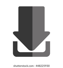 Download isolated icon in black and white colors, vector illustration graphic.