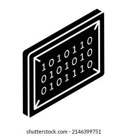 Download isometric icon of binary coding 

