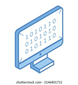 Download isometric icon of binary coding 

