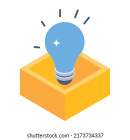 Download isometric icon of creative idea 
