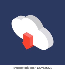 Download isometric icon. Download vector icon. Isometric vector illustration. - Vector