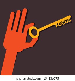 download key in hand stock vector