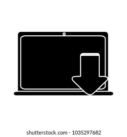 download to laptop vector symbol