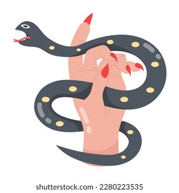 Download latest flat sticker of snake hand 