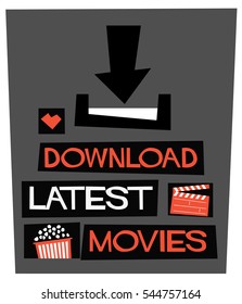 Download Latest Movies (Flat Style Vector Illustration Quote Poster Design)