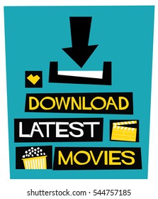 Download Latest Movies (Flat Style Vector Illustration Quote Poster Design)