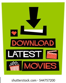 Download Latest Movies (Flat Style Vector Illustration Quote Poster Design)