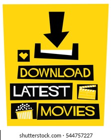 Download Latest Movies (Flat Style Vector Illustration Quote Poster Design)