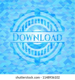 Download light blue mosaic emblem