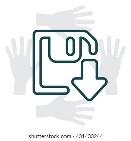 Download line icon