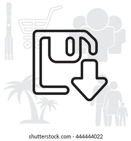 Download line icon