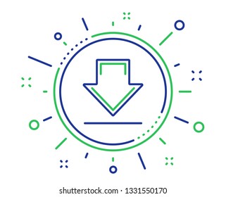 Download line icon. Internet Downloading sign. Load file symbol. Quality design elements. Technology downloading button. Editable stroke. Vector