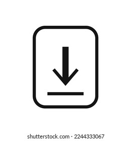 Download line icon isolated on white background. Black flat thin icon on modern outline style. Linear symbol and editable stroke. Simple and pixel perfect stroke vector illustration. 