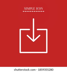 download line icon, outline vector illustration.