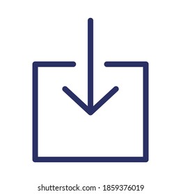 icono de línea de descarga, ilustración del vector de contorno.
