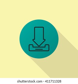 Download line icon, outline vector illustration, linear pictogram