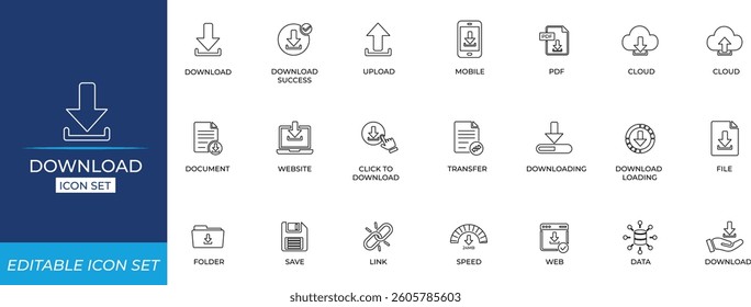 Download Line Icon Set - vector illustration