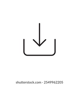 Icono de línea de Descarga. Descarga sing Vector ilustración lineal para Web y App..eps