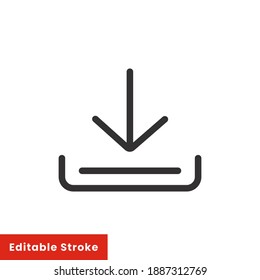 Download line icon for web template and app. Editable stroke vector illustration design on white background. EPS 10