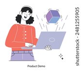 Download line style mini illustration of product demo 