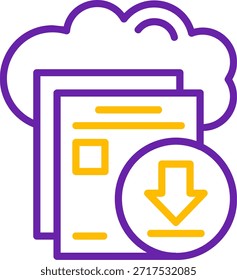 Línea de Descarga Línea de Vector de dos colores Diseño de icono de Vector de dos colores