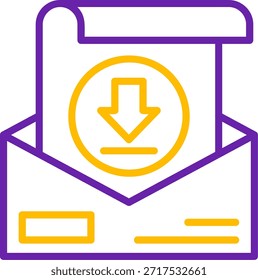 Línea de Descarga Línea de Vector de dos colores Diseño de icono de Vector de dos colores
