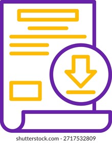 Línea de Descarga Línea de Vector de dos colores Diseño de icono de Vector de dos colores