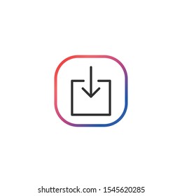 Download  - Line Vector Icon