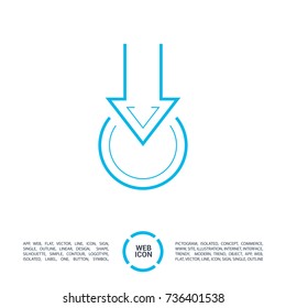 Download line vector icon 