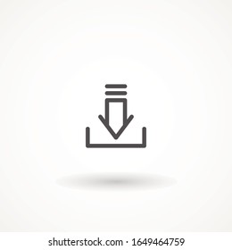 Download line vector icon, Editable strok. outline install symbol. Download icon. Upload button. Load symbol. Modern, simple flat vector illustration