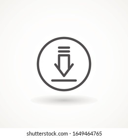 Download line vector icon, Editable strok. outline install symbol. Download icon. Upload button. Load symbol. Modern, simple flat vector illustration