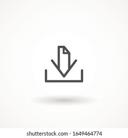Download line vector icon, Editable strok. outline install symbol. Download icon. Upload button. Load symbol. Modern, simple flat vector illustration