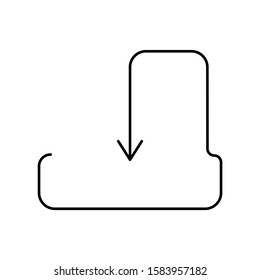 Download, linear icon. One line vector illustration. Download one line icon